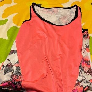 Tail Pink and Black Floral Tank Top